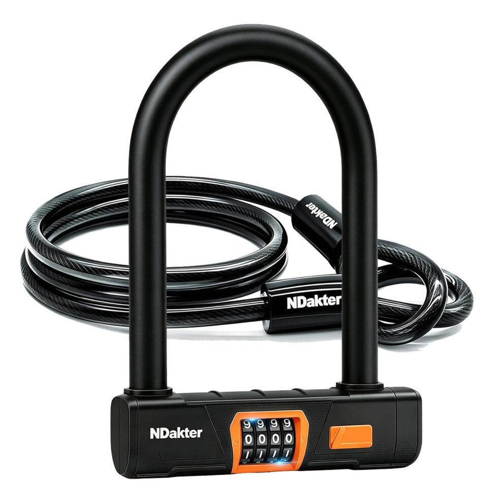 Photos - Bike Lock NDakter , Keyless Heavy Duty Combo Bike D Locks with 5FT/1.5M High Secu