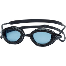 Zoggs Unisex Predatоr Adjustable Swimming Goggles for Adults, Comfortable Ultra Fit Seal & Anti-Fog UV Protection, Curved Lenses, Black - Tinted Smok
