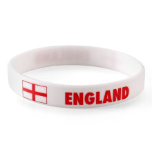 Komonee 10 x England St George Cross White World Cup Sports Event Football Country National Flag Silicone Wristbands
