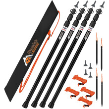Xtremeauto Adjustable Tent Poles – Telescoping Aluminum Poles for Tarp, Canopy, Awning, Camping Shelter – Lightweight & Rustproof – 90cm to 230c