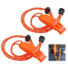 Esteopt Whistles with Reflective Lanyard,2PCS Emergency Whistle,survival whistle loud,safety survival whistle for Outdoors,Hiking,Mountaineering, Boat