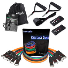 TheFitLife Resistance Bands Set 200lbs for Men – Heavy Exercise Bands for Strength Training & Muscle Building, Home Gym Equipment with Handles, Door