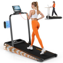 6 in 1 Folding Treadmill with 12KM/H, 9% Incline Walking Pad Foldable with APP, 2.75HP Walking Pad Treadmills for Home Foldable, Running Machine Port