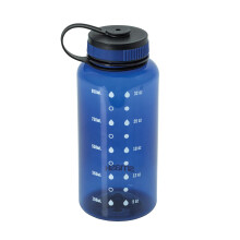 Smash 1 Litre Screw Cap Wide Mouth Water Bottle with Water Markings, Blue