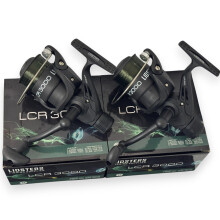 2 x LIDSTERS LCR 3000 Black Fishing Reels Loaded with 6LB Line For Coarse Match Lake River 30 Size Reels