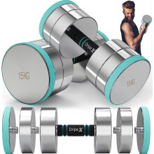 Dripex Steel Adjustable Dumbbells Set 2.5kg 5kg 7.5kg 10kg 15kg 25kg Dumbbells Pair Hand Weights with Foam Handle for Men Women Home Gym Fitness Dumb