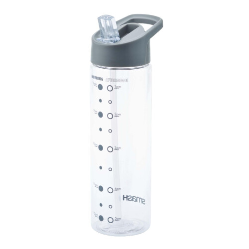 Smash Smash Water Bottle with Water Timings 700ml Grey