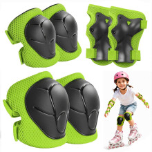 Kids Knee and Elbow Pads, 6Pcs Knee Pads Wrist Guards Elbow Pads for Children, Outdoor Sports Protective Gear Set for Scooter Skateboard Cycling, Bre
