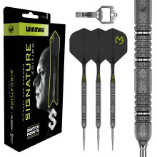 WINMAU Darts – Michael Van Gerwen MvG Signature Edition | 24g Switch Points | Professional 90% Tungsten Darts Set with Dart Flights and Stems