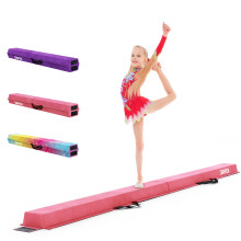 Dripex Kids Balance Beam - 210cm Portable Folding Balance Beam with Carry Handles, High Density EVA Faux Suede Gymnastics Beam for Home Gym Exercise