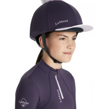 LeMieux Classique Pom Hat Silk - Detachable Faux Fur Pom Pom - Four Way Stretch To Fit Most Equestrian Riding Helmets - Juniper