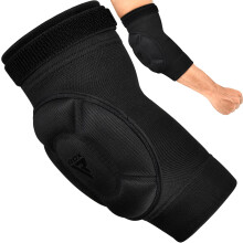 RDX Pro Elbow Pads, CE SATRA Approved, Muay Thai MMA Kickboxing Sparring Elbow Guard, Martial Arts Striking, Volleyball Wrestling Basketball Adjustab