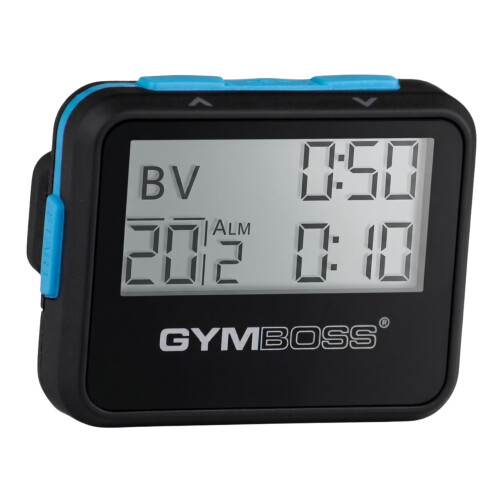 Gymboss Interval Timer and Stopwatch – Soft Coating Black/Blue