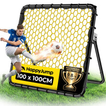 Happy Jump Football Rebounder Net 1x1m – Adjustable Angles, Honeycomb Net Structure, Improves Skills & Reaction