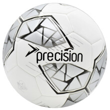 Precision Fusion FIFA Basic Training Ball, All-Weather, IMS Certified, Official, Highly Durable, 3.5mm Eva Foam, White, Silver, Black, Size Ball 3