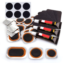 KOAREL Puncture Repair Kit, Puncture Repair Kit Bike Tyre with 24PCS Vulcanizing Patches,Sandpaper,Metal Rasp,Portable Storage Box for Cycling, Motor