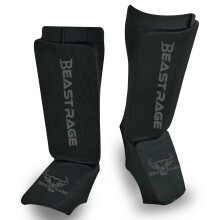BEAST RAGE Shin Guards for Muay Thai, Kickboxing, MMA, Taekwondo, Boxing, Martial Arts, Elasticated Sock Padded Leg Instep Protection Pads, Shin Pads,