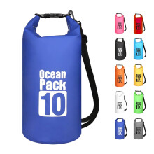 MORAINJAY 10L Blue Dry Bag,Waterproof Bag with Single Adjustable Shoulder Strap,Middle Capacity Dry Sack 2L 5L 10L 15L 20L 30L for Outdoor Camping,Ra