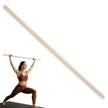 MOE UHANE Wooden Gymnastics Pole 100 cm for Training, Yoga, Fitness, Mobility and Balance, Wooden Pole for Stretching for Children and Adults, Natur