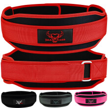 Weight Lifting Belt Double Strength 5.5 Padded Neoprene Back Gym Bodybuilding Deadlifts Lifting Exercise Fitness Workout Belts Men Women Lumbar Train