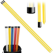 FINGER TEN Golf Alignment Sticks with Cover 48 Inch Practice Stick 3 Pack, Golf Training Aid Sticks for Aming Indoor Outdoor Garden (3 Pack in Yellow