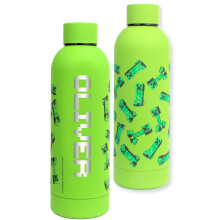 Minecraft - Personalised Water Bottles For Kids - Stainless Steel Leakproof Drink Bottle - BPA Free 700ML gift for Boys - Green