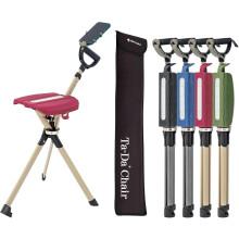 Ta-Da Chair Series 2 PRO - Walking Stick with Seat, Lightweight Aluminium Pole Frame & Sturdy Foldable Stool (up to 136kg), Easy Folding Design, Idea