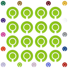 Acclaim Lawn Bowls Identification Stickers Markers Standard 5.5 cm Diameter 4 Full Sets of 4 Self Adhesive Plain Colours (Light Green)