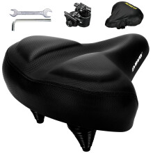 DAWAY C40 Ultra-Comfortable Oversized Bike Seat - Memory Foam Padded, Extra Wide Soft Bicycle Saddle for Men Women Seniors - Fit for Peloton, Cruiser