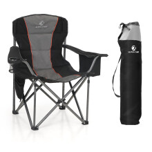 LET'S CAMP Folding Camping Chair for Adults, Folding Camp Chairs Up to 200 kg Oversized Heavy Duty Padded Outdoor Chair Garden Chairs with Cup Holder