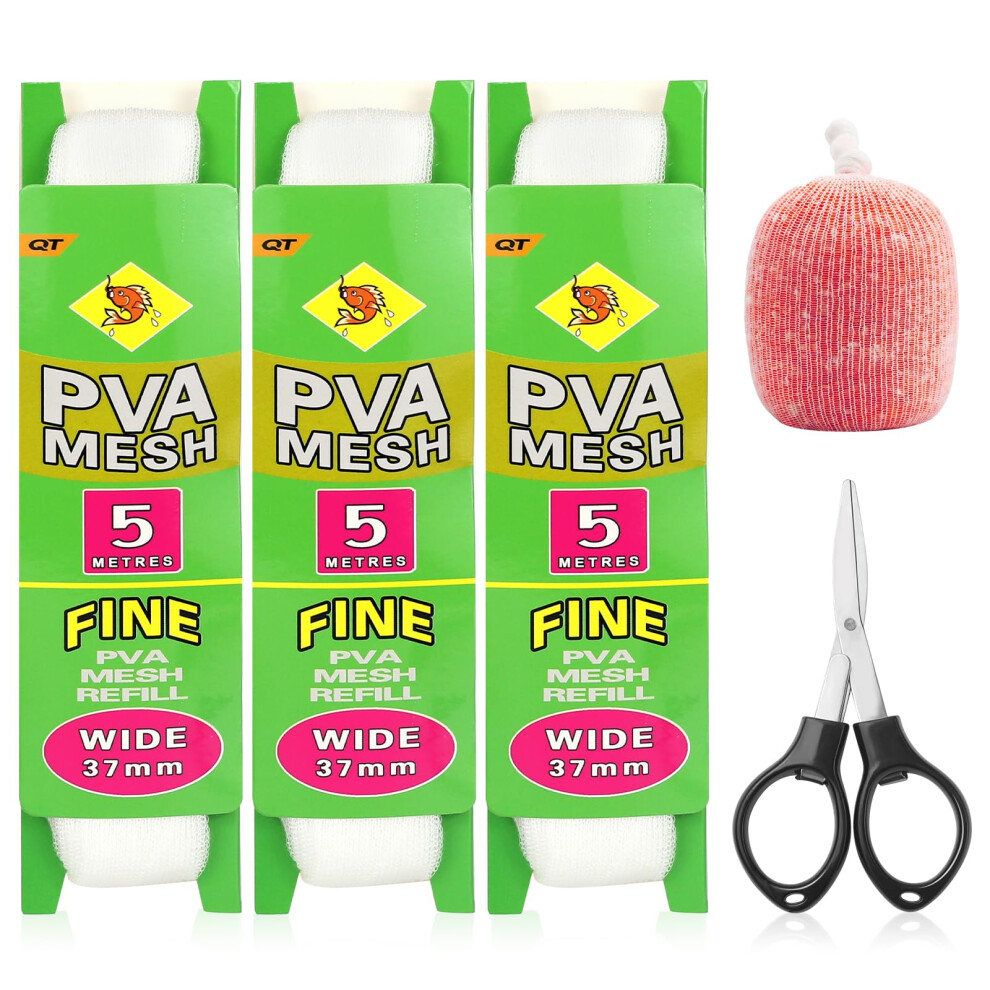 Photos - Other for Fishing Annyswit 3 Pcs 5m Pva Mesh Refill with Scissors 25 & 37 mm Wide Pva Bags Carp Fishing Accessories Carp Fishing Mesh Bags Fas