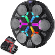 Esnowlee Music Boxing Machine for Adults and Kids, Smart Music Boxing Training Equipment with Gloves,Wall Mounted Punching Target Machine for Home, O
