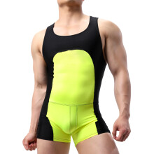QiaTi Men's Wrestling Singlets Sleeveless Athletic Supporters Slim Fit Sports Bodysuit Active Training Jumpsuit One Piece Boxers Undershirts