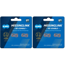 KMC 11 Speed EPT Re-Usable MissingLink, Dark Silver, 2 Pairs (Pack of 2)