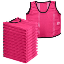A2Z 12 Pack Sports Training Mesh Bibs Lightweight Comfortable - Sports Bibs Neon Pink 12 Pack S/M/L