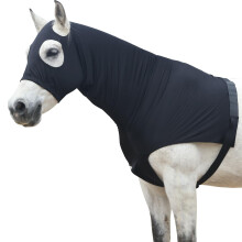 Leberna Horse Stretch Hood Without Ears Snug Fitting Hood with Zip Closure Covers Face, Shoulders, Mane, Chest and Withers Perfect for Show/Event Pre