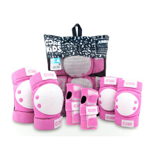 CORE Junior Triple Pad Set Knee Pads Elbow Pads Wrist Guards 6 in 1 Protective Gear Set for Kids Youth Adult for Skateboarding Scooter Cycling BMX Sk