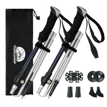UnderwoodAggregator Collapsible Walking Sticks - 2 Pack Foldable Hiking Poles for Women and Men,Lightweight Aluminum HikingPoles, Adjustable Nordic W