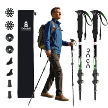 Telescopic Trekking Walking poles for Hiking - 2 Pack Collapsible Aluminium Hiking Sticks with Antishock and Quick Lock System, Adjustable Walking Po