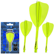 WINMAU Darts Fusion Integrated Flight & Shaft System - Arrow Shape & Design - Yellow Colour, Medium Length