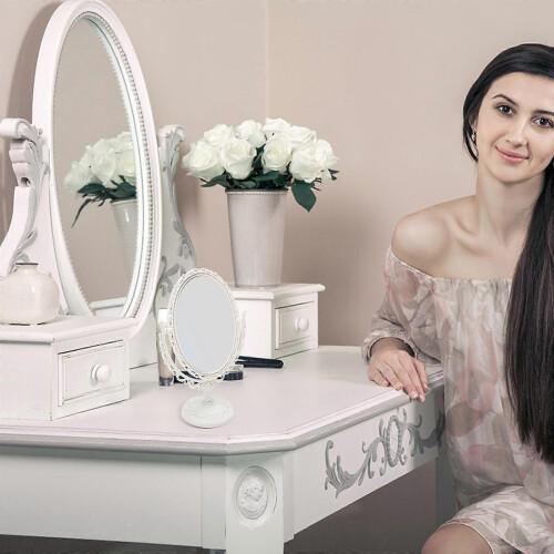 Delicate Vintage Desktop Makeup Mirror, Unique Bedroom Dresser Mirror 2