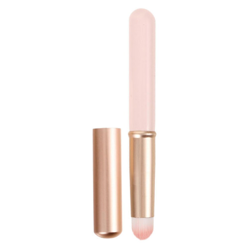 Pink Round Head Lip Gloss Applicator Brush 10x1.3cm, Travel Compact 1Pack 2