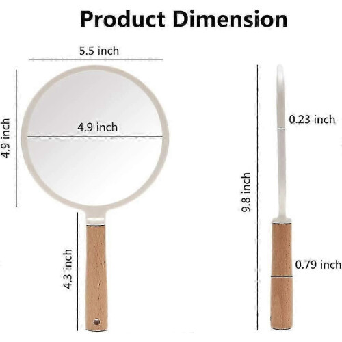 Handheld Round Makeup Mirror with Handle for Men & Women 1