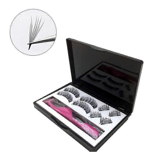8Pcs Reusable Magnetic Eyelashes 3D False Lashes & Tweezers Set 1