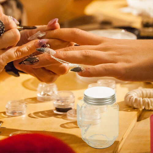 Nail Art Glass Cup Tool with Lid for Salon & Personal Use 2