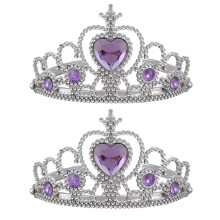 2X Tiara Coroa Tiara para Casamento Feminino Falso Tom de Prata Tom Roxo