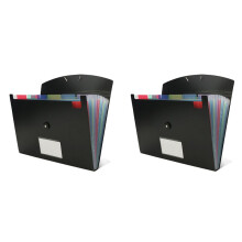 2X Accordian File Organizer 13 Pocket Expanding File Folder Plastic Expandable File Folder Color Inside