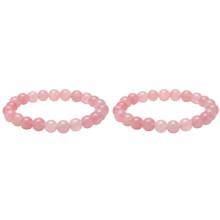 4Pcs Natural Stone Elastic Bracelet 8mm Round Bead Bracelet Couple and Simple Jewelry