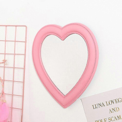 Love Mirror Desktop & Wall Dual-Use Heart Decor (Pink, Small) 1