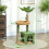 Arbre à chat avec maisonnette, panier et 2 balles, en bois et polyester, vert et marron 5